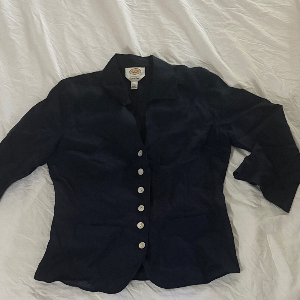 Vintage Linen Navy Talbots Women's Blazer